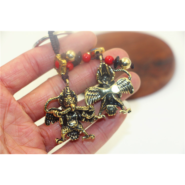 Móc khóa Kim Sí Điểu bằng đồng - Pháp khí Mật tông - Phật giáo Tây Tạng