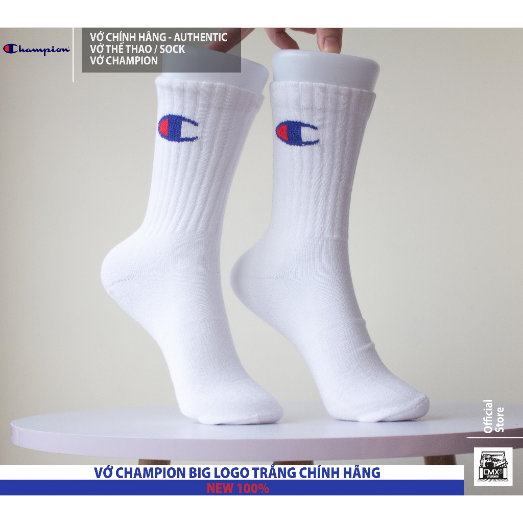😘  SET Tất / Vớ Thể Thao Champion Crew High Logo Sock - 1 ĐÔI VÀ PACK 3 ĐÔI - REAL AUTHENTIC 100%