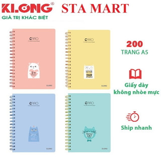 Sổ lò xo kép / vở lò xo caro klong b5 - 200 trang; ms: 297