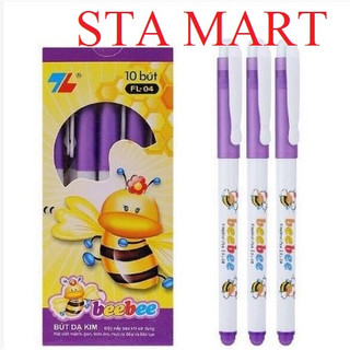 Bút lông kim / bút bi bee bee fl04 - thiên long, xanh - đen - tím