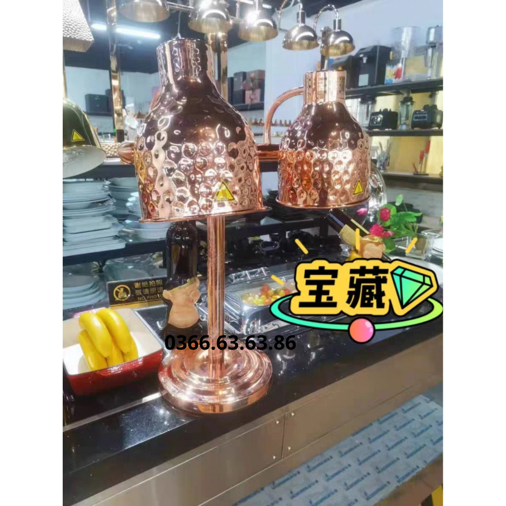 Đèn buffet, đèn hâm và giữ nóng thức ăn cho tiệc buffet. chất liệu inox, đồng, inox, kích thước 27x70cm