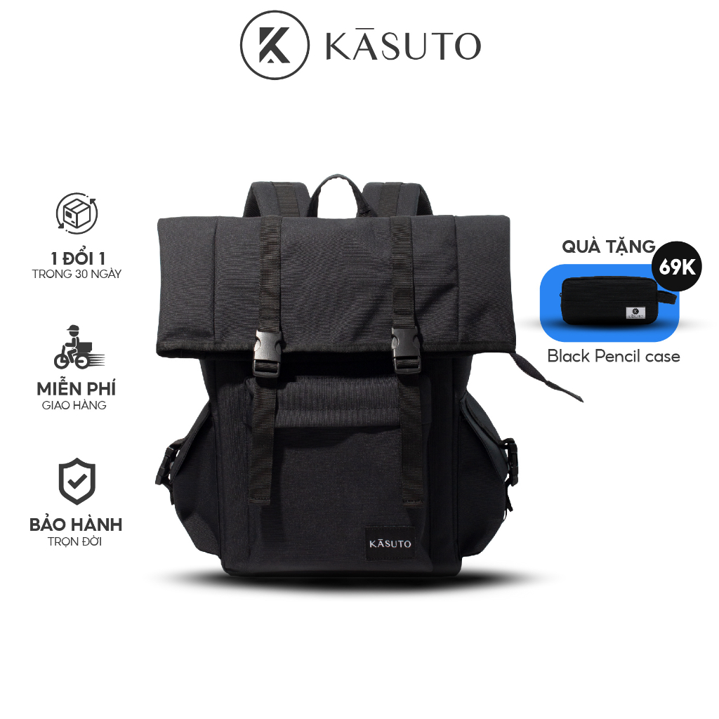 Balo Nam Nữ KASUTO Fold Backpack đựng Laptop 15.6 inch Vải Canvas Trượt nước Thời Trang Cao Cấp Đi Học Đi Du Lịch