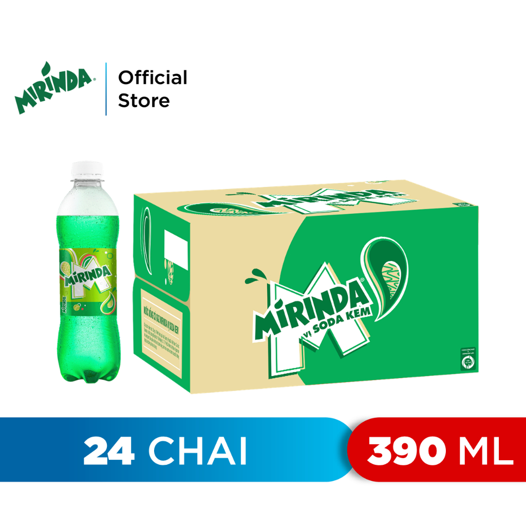 [HỎA TỐC-HCM]Thùng 24 Lon Nước Ngọt Có Gaz Mirinda Soda Kem(390ml/chai)