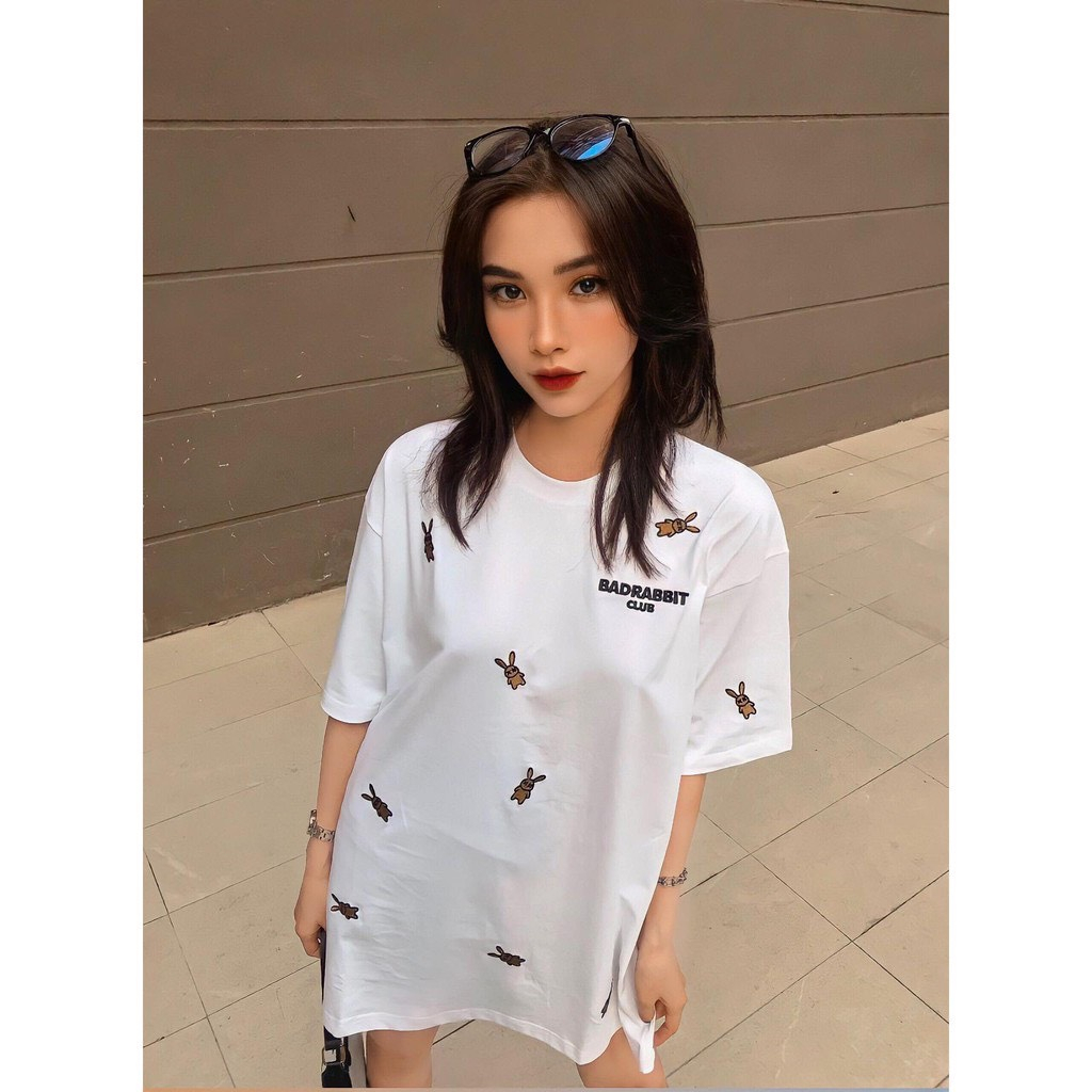 Áo Thun Bad Rabbit Club Đen Trắng 100% Cotton Thấm Hút Mồ Hôi