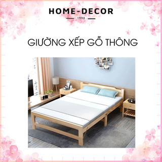 Giường xếp gỗ thông 60x195 tặng đệm