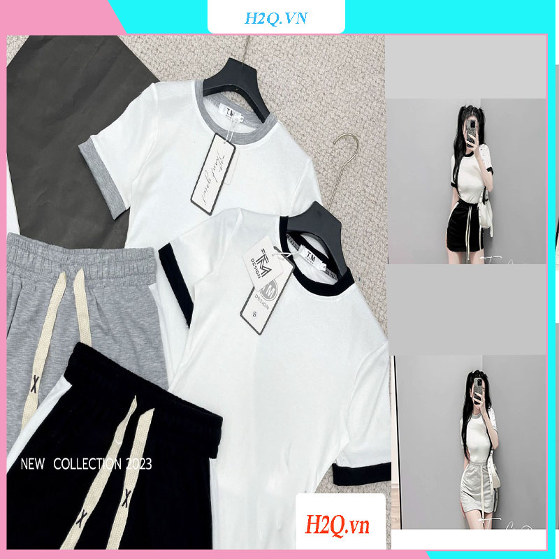 Set đồ nữ, Bộ đồ nữ đi chơi, sang chảnh, quần chân váy siêu hot bộ nữ xuân hè H2QSB1