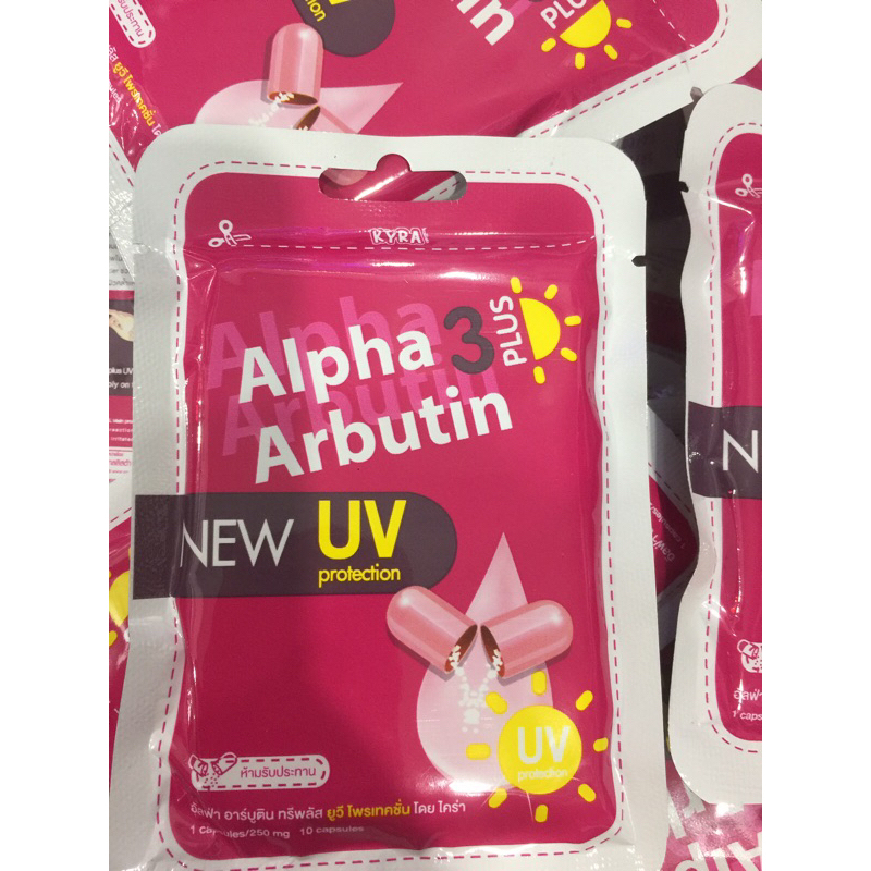 Viên Bột Kích Trắng Alpha Arbutin 3 Plus  New Uv Vỉ 10 Viên Hàng Thái Lan Chính Hãng - Lee Bangkok