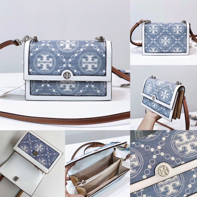 Túi Burch T Monogram Denim mượt mà