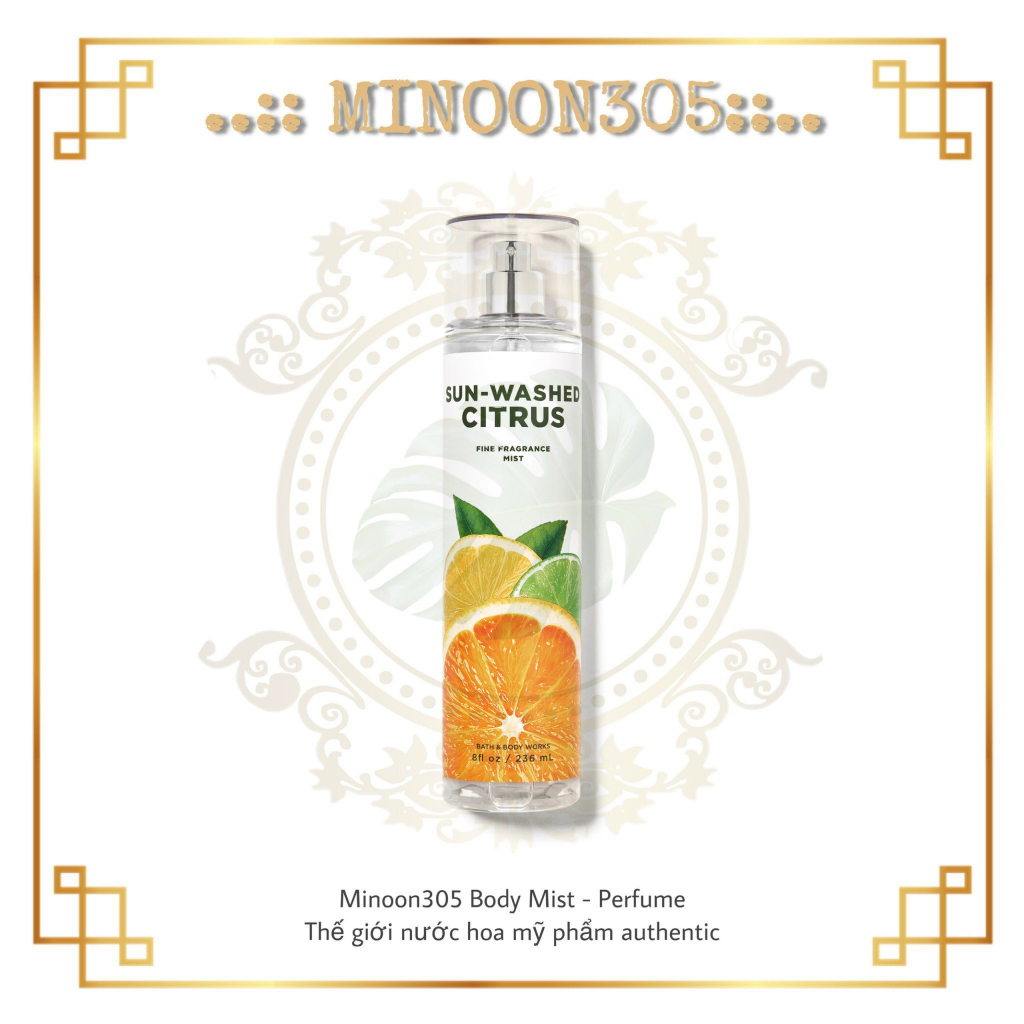 Xịt thơm bodymist Bath&body works Sun-washed Citrus 30ml/50ml/100ml/236ml_minoon305