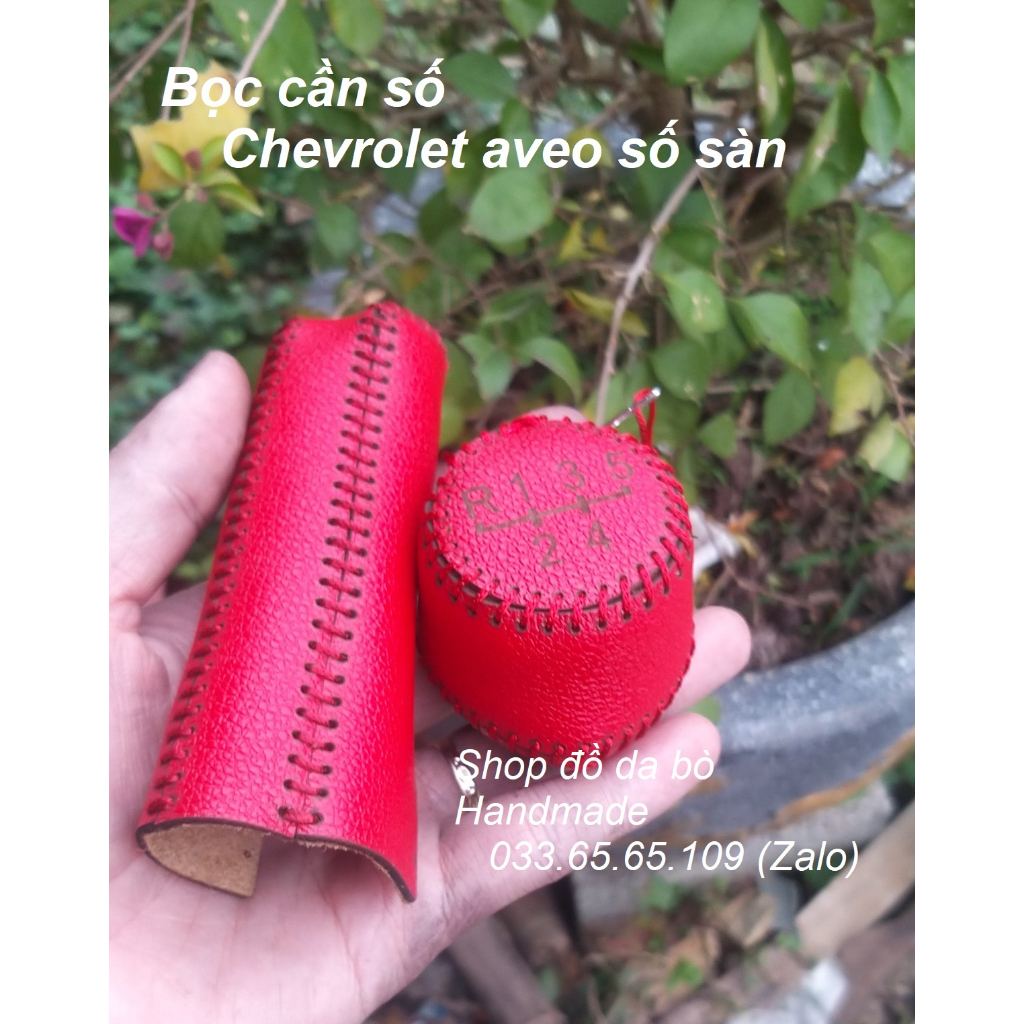 Bọc da cần số phanh tay Chevrolet Aveo số sàn bằng da thật, mẫu thiết kế mới nhất