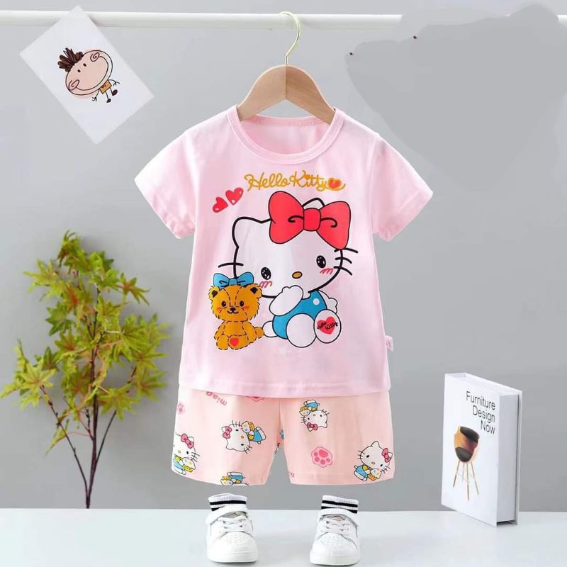 [22-32kg] Bộ cotton xuất hàn Quảng Châu size đại bé gái bảng màu mới