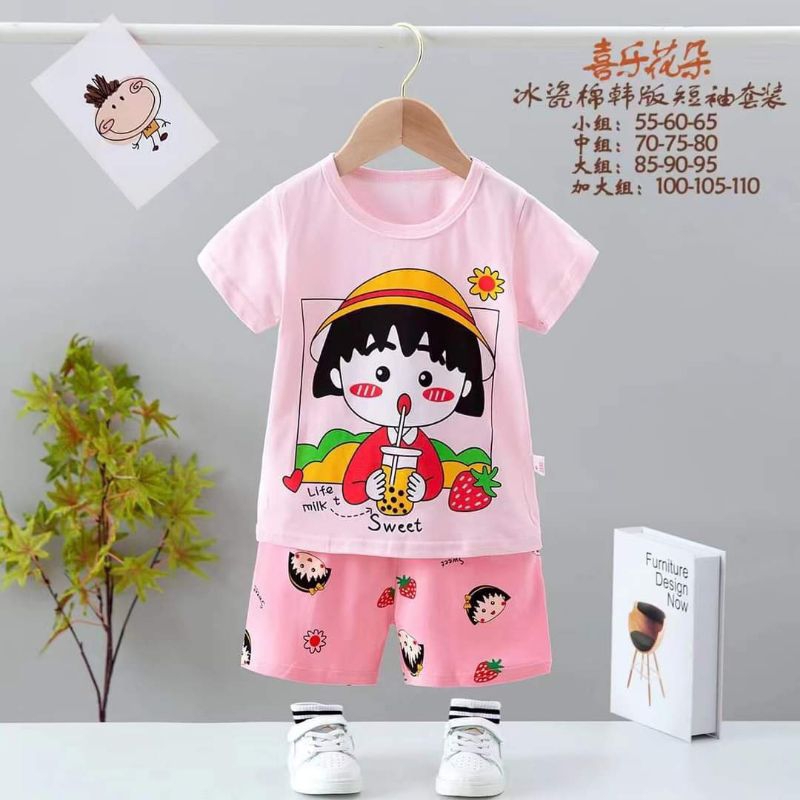 [22-32kg] Bộ cotton xuất hàn Quảng Châu size đại bé gái bảng màu mới