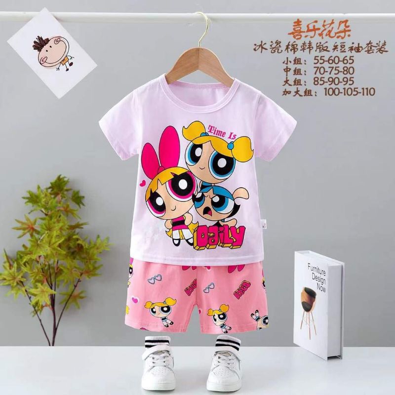 [22-32kg] Bộ cotton xuất hàn Quảng Châu size đại bé gái bảng màu mới