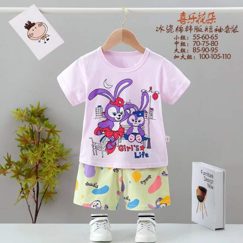 [22-32kg] Bộ cotton xuất hàn Quảng Châu size đại bé gái bảng màu mới