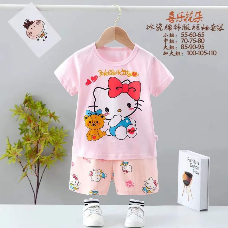 [22-32kg] Bộ cotton xuất hàn Quảng Châu size đại bé gái bảng màu mới
