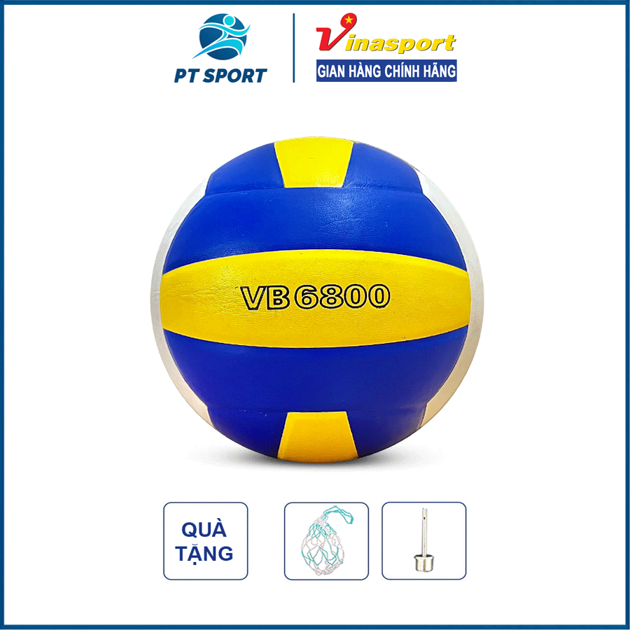 Bóng chuyền Thăng Long da PU Hàn Quốc VB6800 (tặng túi lưới + kim bơm tiêu chuẩn)Banh chuyền chính hãng Thăng Long Sport