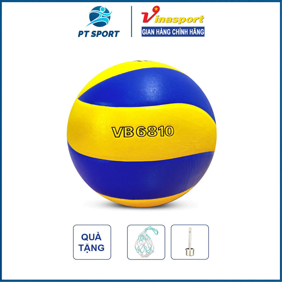 Bóng chuyền Thăng Long da PU Hàn Quốc VB6810 xoáy Chính hãng (tặng túi lưới + kim bơm tiêu chuẩn) Banh chuyền thi đấu