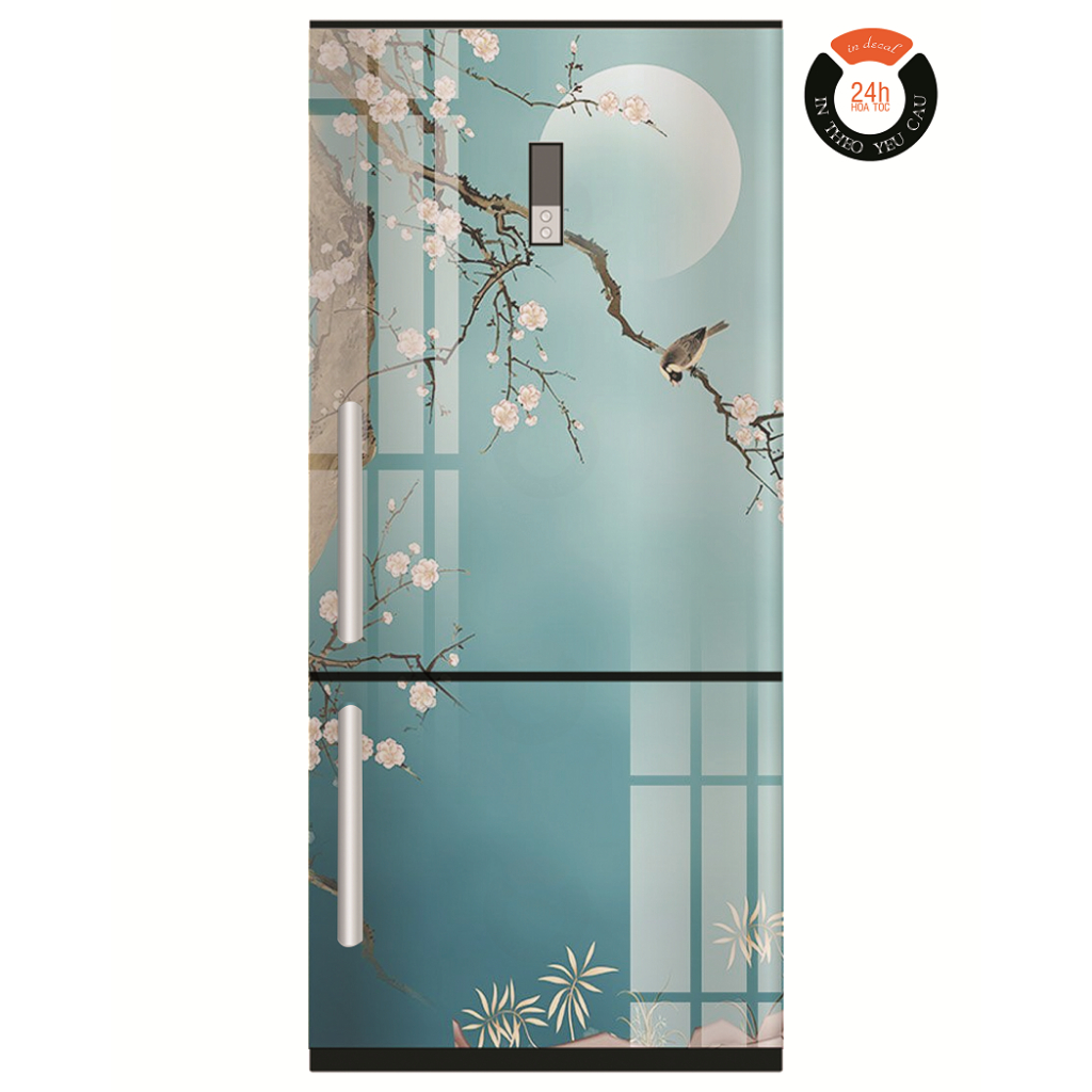 Decal dán tủ lạnh ÁNH TRĂNG XANH - Dán trang trí nội thất