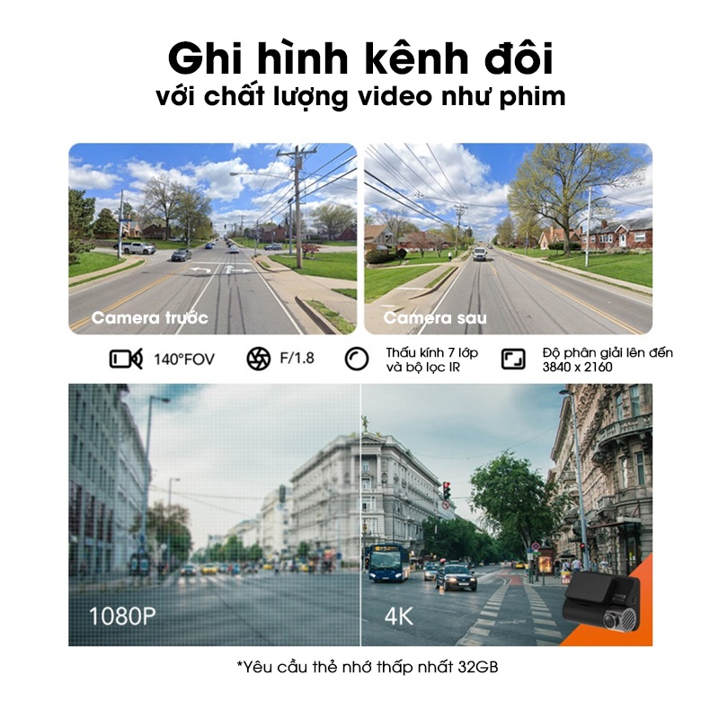 Camera hành trình 70mai Dash Cam A800S độ phân giải 4K +cam sau RC06 bản quốc tế,bảo hành 12 tháng | BigBuy360 - bigbuy360.vn