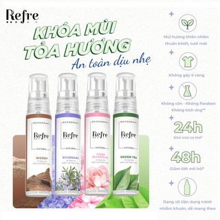 Xịt Khử Mùi Chiết Xuất Thiên Nhiên Refre Natural Mist 30ml
