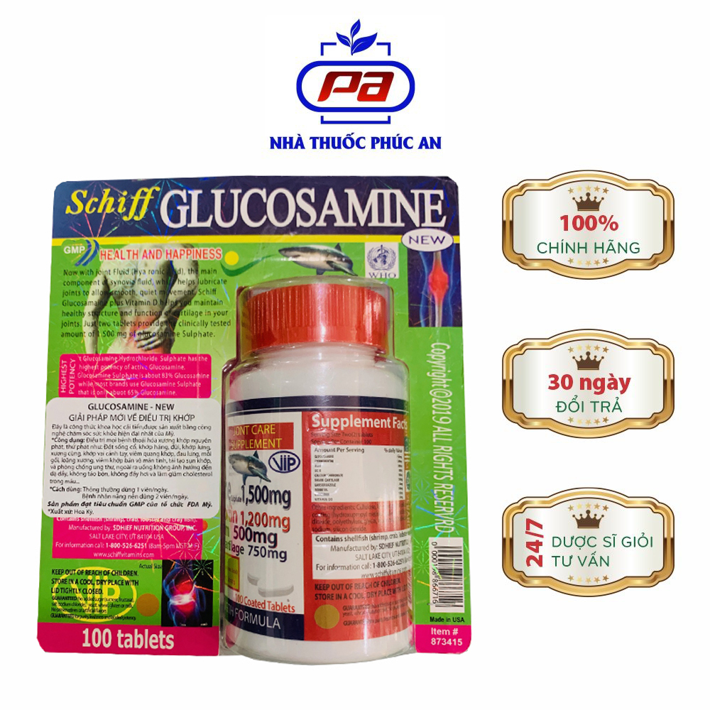 Viên Uống Bổ Xương Khớp Glucosamine 1500mg Nhập Mỹ 100 Viên