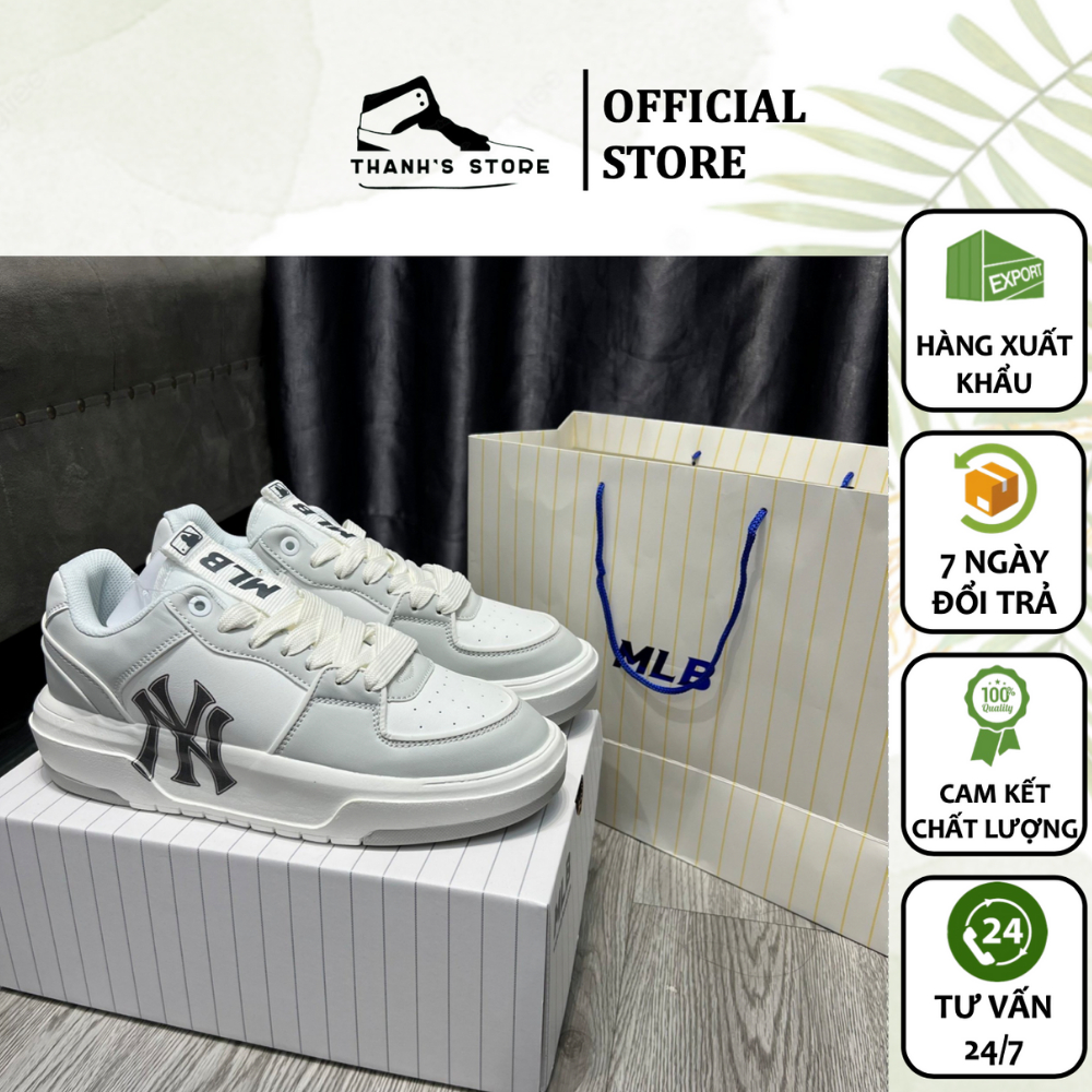 Giày thể thao nam nữ trắng xám giày MLB CHUNKY LINER YANKEES _ hàng xuất khẩu thời trang chính hãng - MCLYG