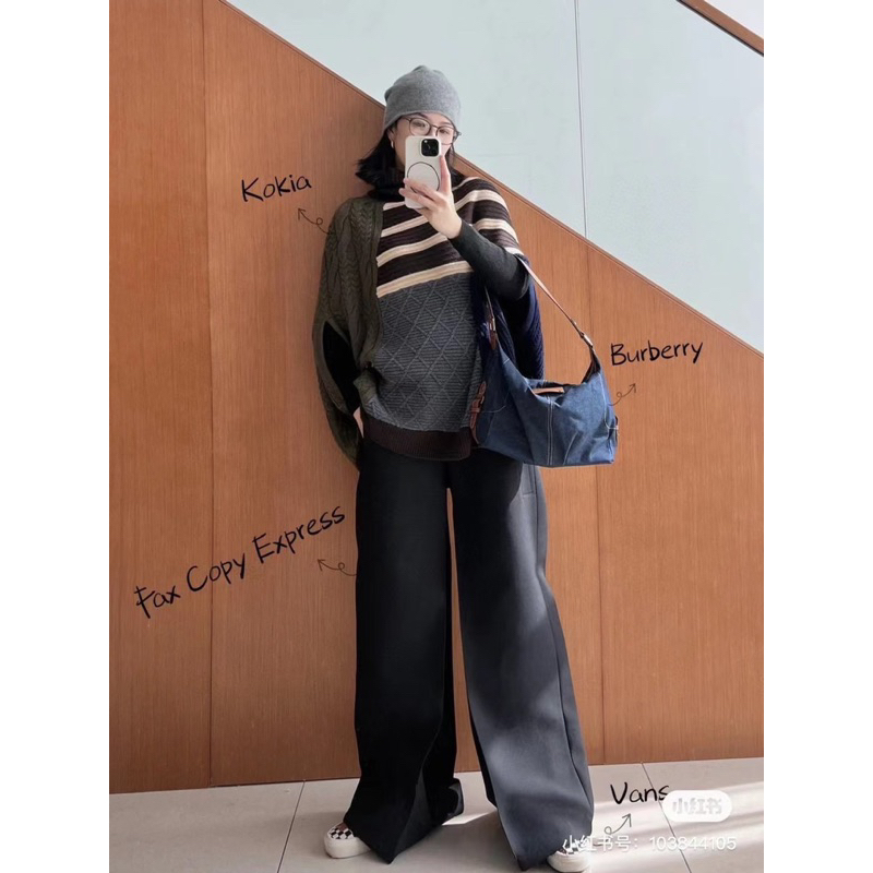 Túi bị BUR Vintage Jeans mềm kết hợp da cá tính hàng độc W488-27