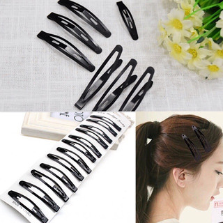 Vỉ 12 chiếc ghim tách bật, kẹp mái đen, ghim tóc mái màu đen