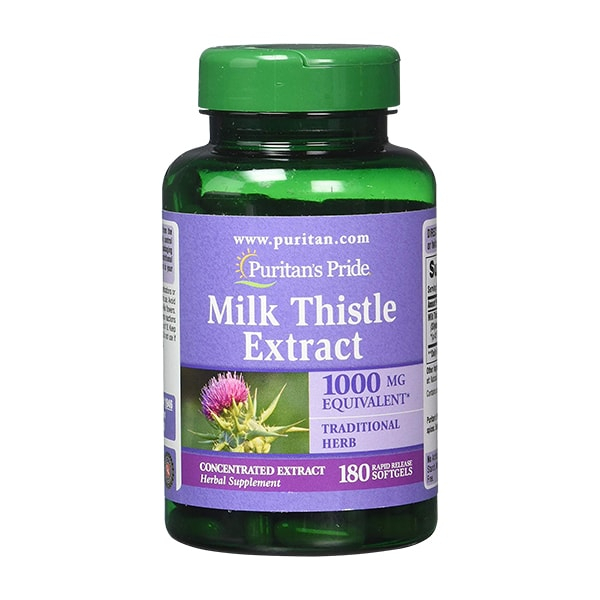 Thải độc gan, làm mát gan, tăng cường chức năng gan Milk Thistle Extract 1000mg 180 viên Puritan's Pride