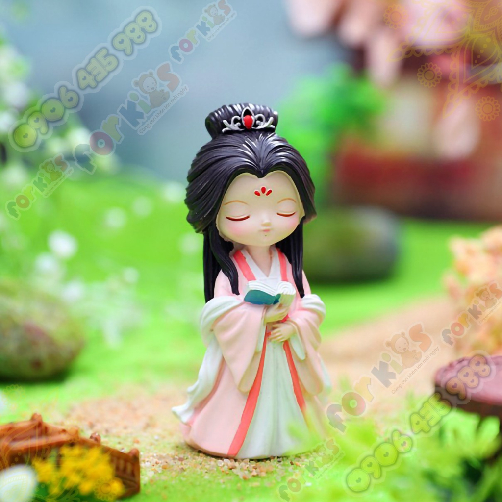 Tượng tô màu chọn mẫu, CÔNG CHÚA CỔ TRANG 4 MẪU, size M, tượng thạch cao