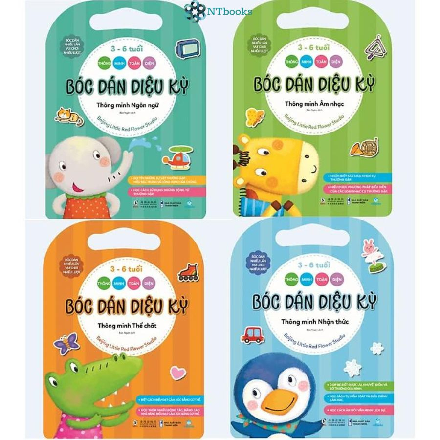 Sách Bóc Dán Diệu Kỳ ( 3-6 tuổi Thông Minh Toàn Diện ) - Combo A