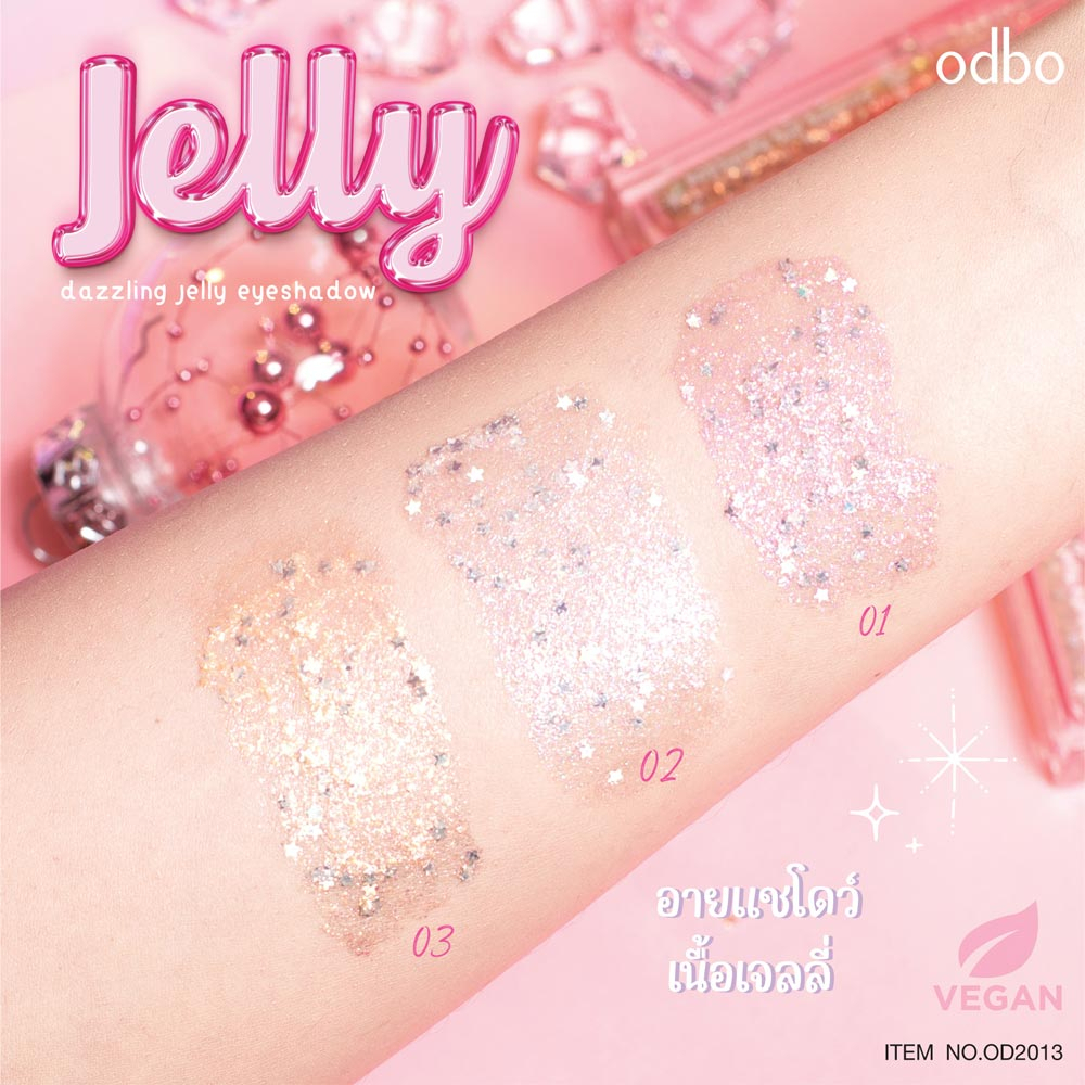 Phấn Mắt Dạng Nhũ Lấp Lánh Odbo Dazzling Jelly Eyeshadow Màu Siêu Xinh 3g