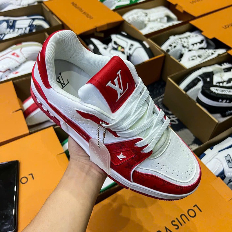 Giày Lv Trainer54 Trắng Đỏ Cao Cấp