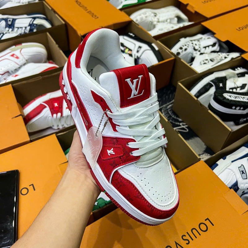 Giày Lv Trainer54 Trắng Đỏ Cao Cấp