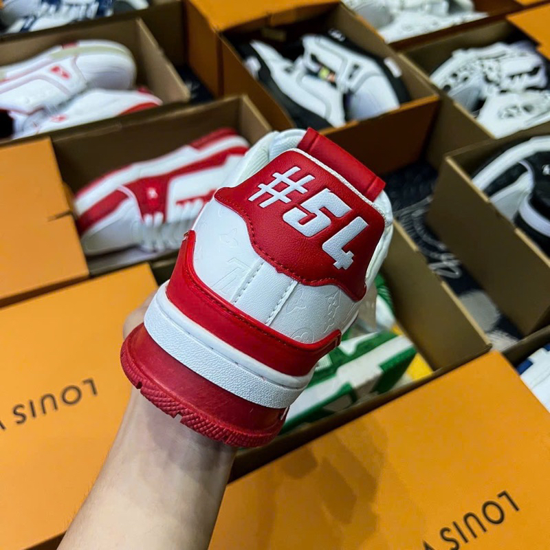 Giày Lv Trainer54 Trắng Đỏ Cao Cấp