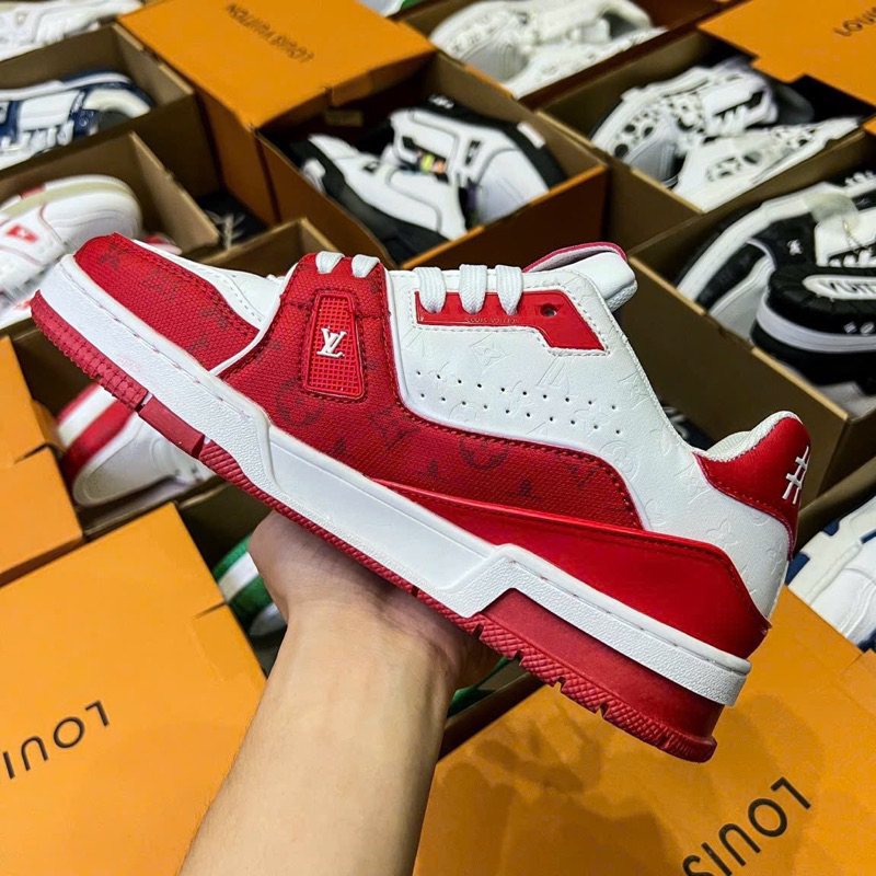Giày Lv Trainer54 Trắng Đỏ Cao Cấp