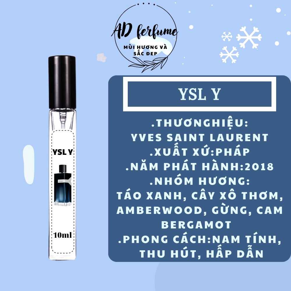 Mẫu Thử Nước Hoa Nam, Dầu Thơm YSL Y Chiết 10ml Hương Thơm Nam Tính chính hãng
