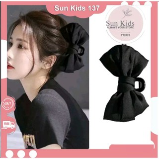 Kẹp tóc càng cua đính nơ cỡ lớn dễ thương cho nữ