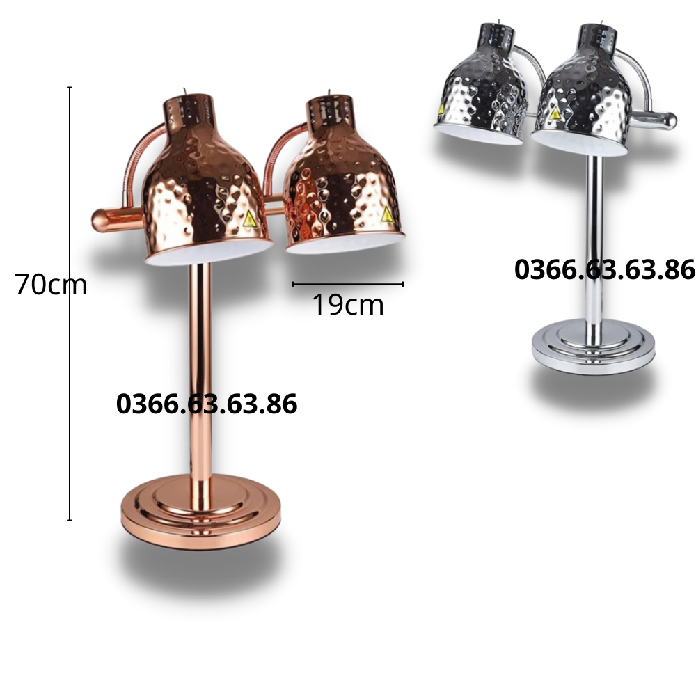 Đèn buffet, đèn hâm và giữ nóng thức ăn cho tiệc buffet. chất liệu inox, đồng, inox, kích thước 27x70cm