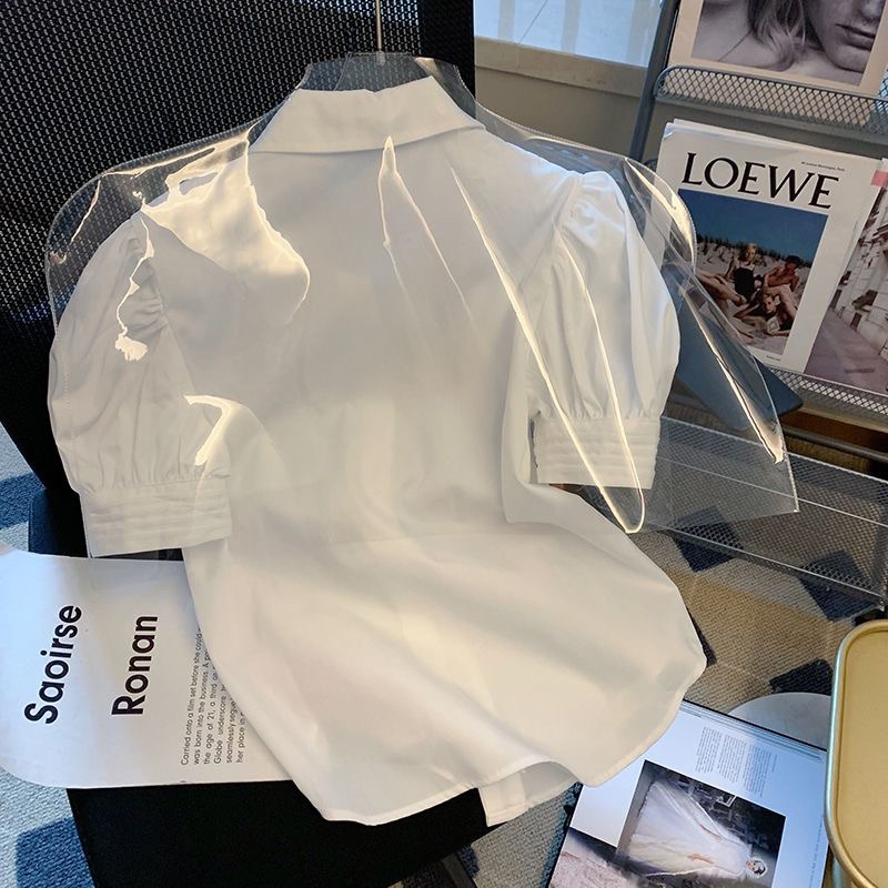 Order - Áo sơ mi nữ màu trắng cổ sen siêu đẹp hàng QC kèm ảnh thật