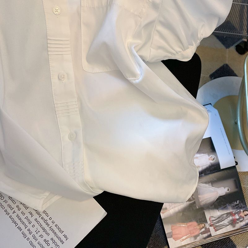 Order - Áo sơ mi nữ màu trắng cổ sen siêu đẹp hàng QC kèm ảnh thật