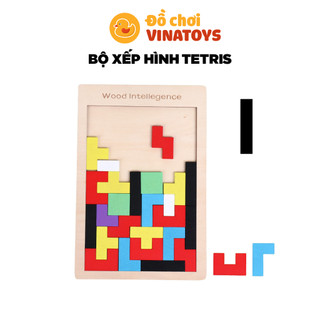 Đồ chơi gỗ bộ xếp hình tetris phát triển tư duy cho bé theo Montessori Đồ chơi thông minh VINATOYS
