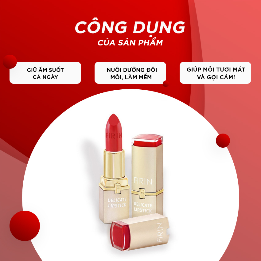 Son môi lì Firin Professional của Nga giúp dưỡng ẩm da, làm mềm môi, mang đến cảm giác thoải mái dễ chịu cho người dùng