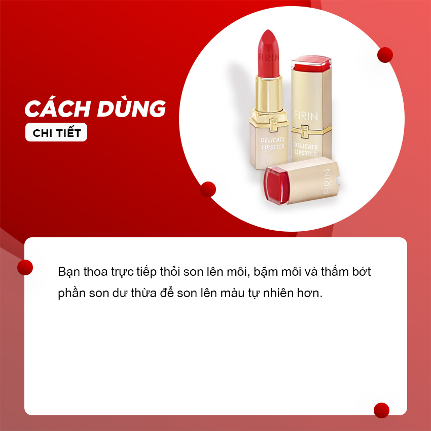 Son môi lì Firin Professional của Nga giúp dưỡng ẩm da, làm mềm môi, mang đến cảm giác thoải mái dễ chịu cho người dùng