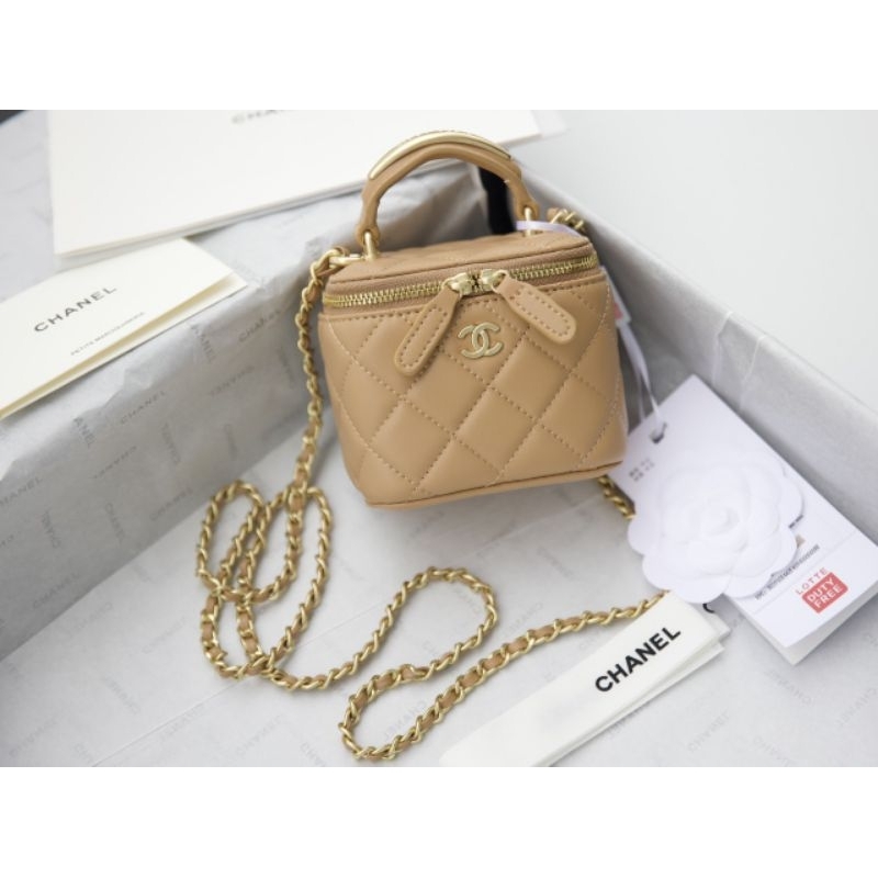 Túi xách nữ C.N mini quai xách kim loại siêu xinh da thật 100% sz10.5cm phom đẹp phụ kiện chuẩn