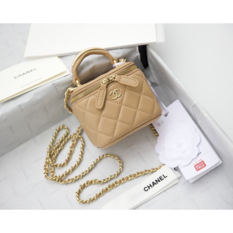 Túi xách nữ C.N mini quai xách kim loại siêu xinh da thật 100% sz10.5cm phom đẹp phụ kiện chuẩn