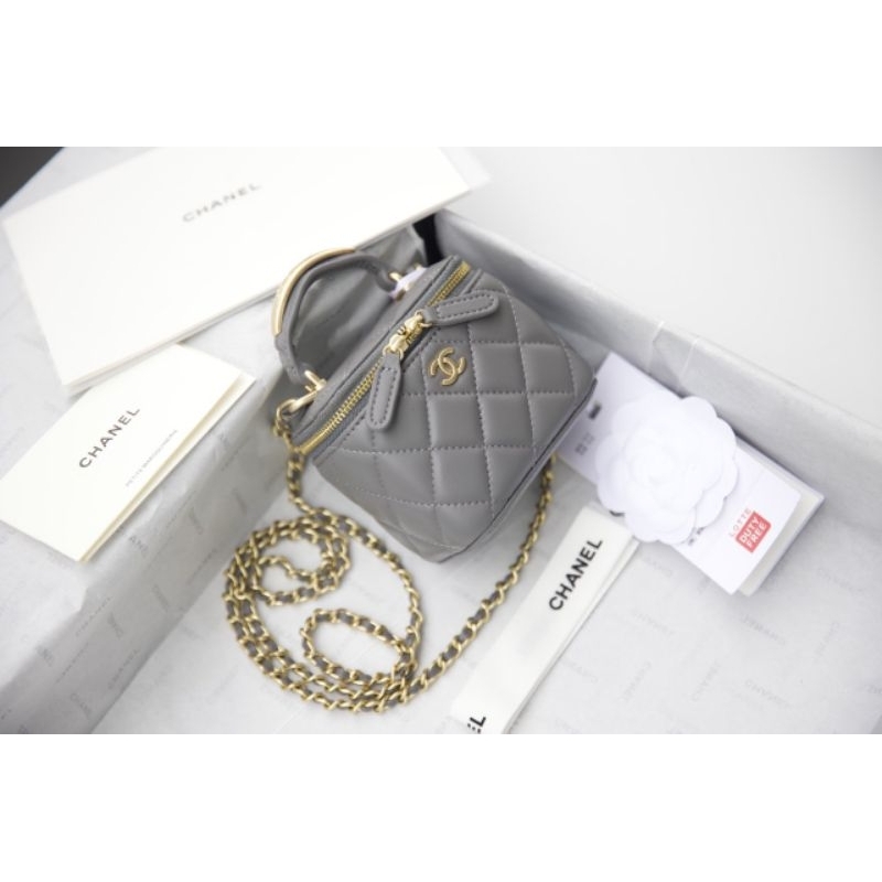 Túi xách nữ C.N mini quai xách kim loại siêu xinh da thật 100% sz10.5cm phom đẹp phụ kiện chuẩn