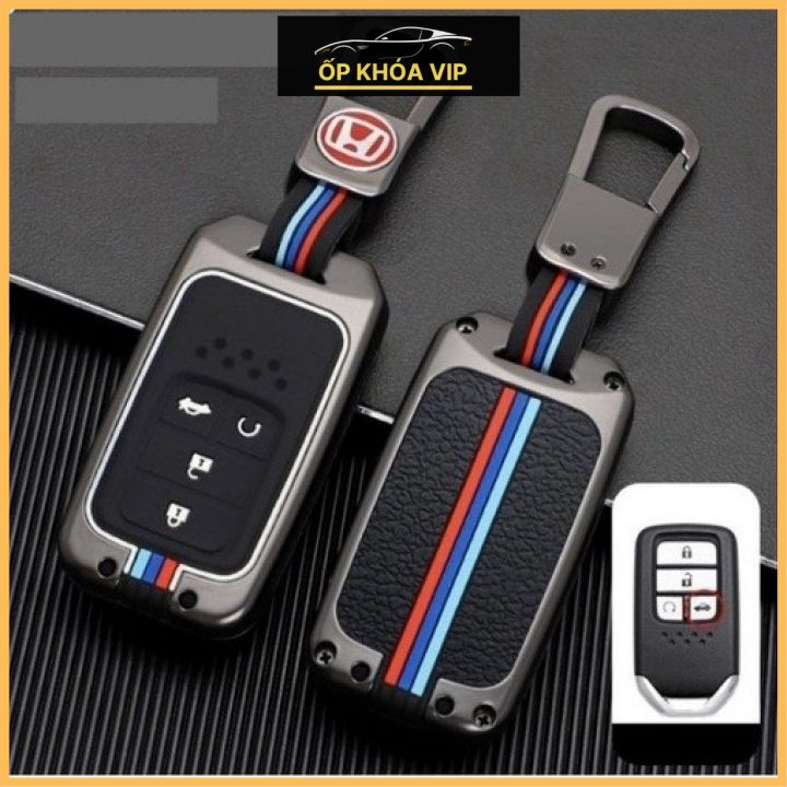 Ốp khóa kim loại bằng hợp kim cao cấp xe ô tô các dòng Honda 4 nút TM: Civic, City, CRV, HRV, Accord by Ốp khóa VIP
