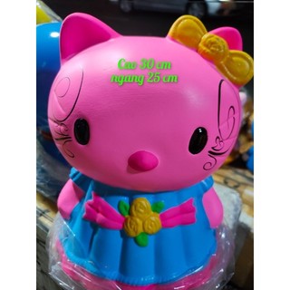 heo đất HELLO KITTY NHÁM size lớn siêu xinh chất liệu (cao 30*ngang 25*)