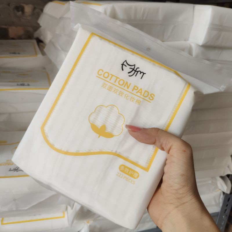 Bông Tẩy Trang COTTON PAD 222 miếng sợi bông tự nhiên 100% có gói 10 miếng dùng thử